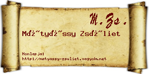 Mátyássy Zsüliet névjegykártya